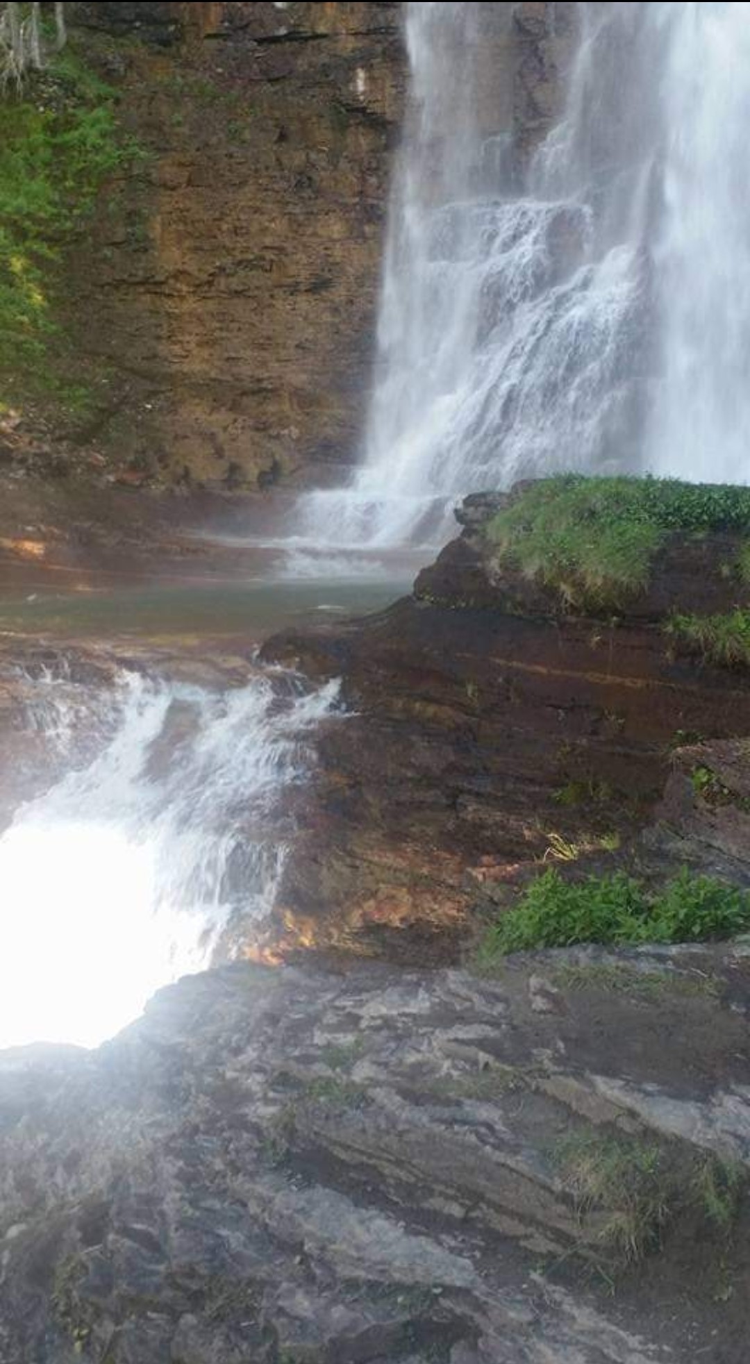 Virginia Falls Large and Secondary Tier Waterfall in Montana.