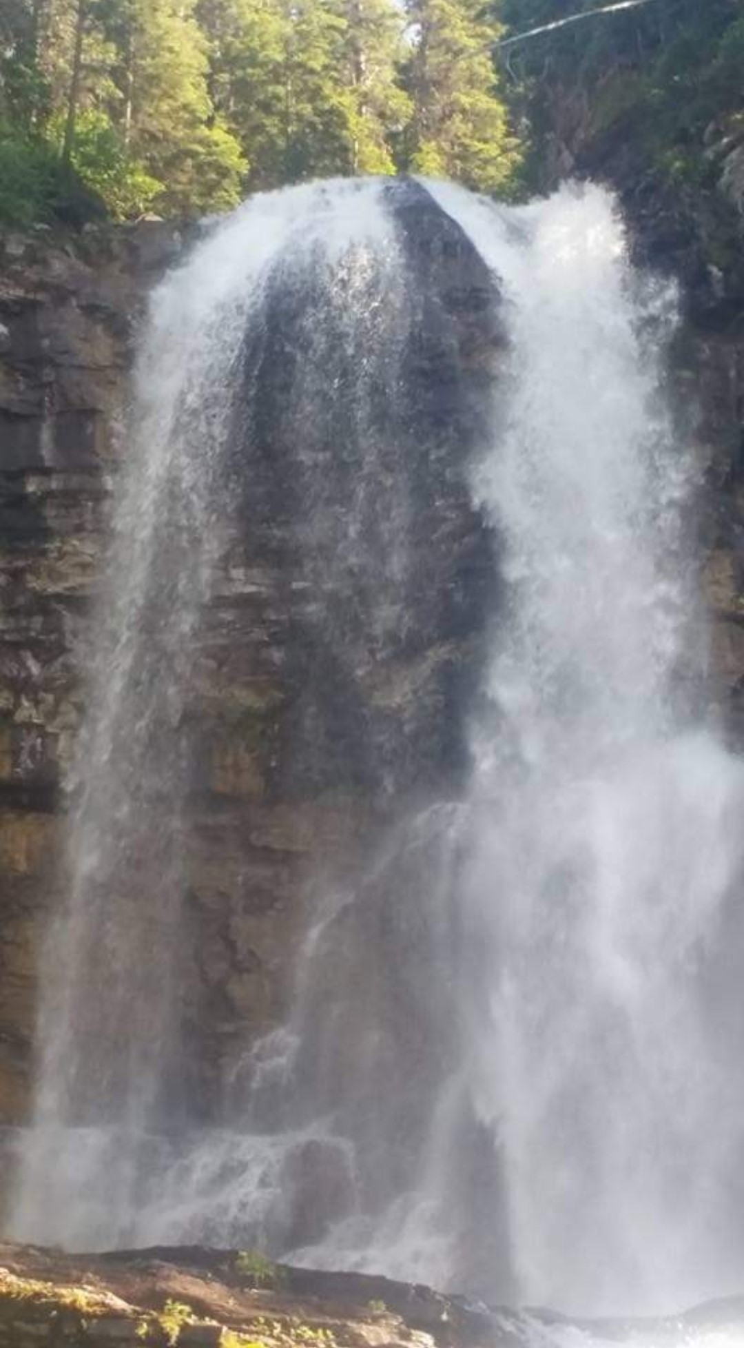 Virginia Falls, one of many waterfalls in Montana within Glacier National Park. Virginia Falls, one of many waterfalls in Montana within Glacier National Park.